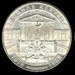 (,) Монета Австрия 1968 год 50 шиллингов   Серебро Ag 900  UNC