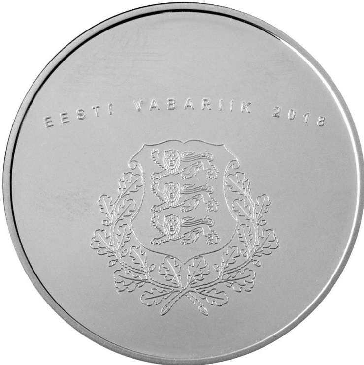 (2018) Монета Эстония 2018 год 10 евро &quot;Эстонская Республика. 100 лет&quot;  Серебро Ag 925  PROOF