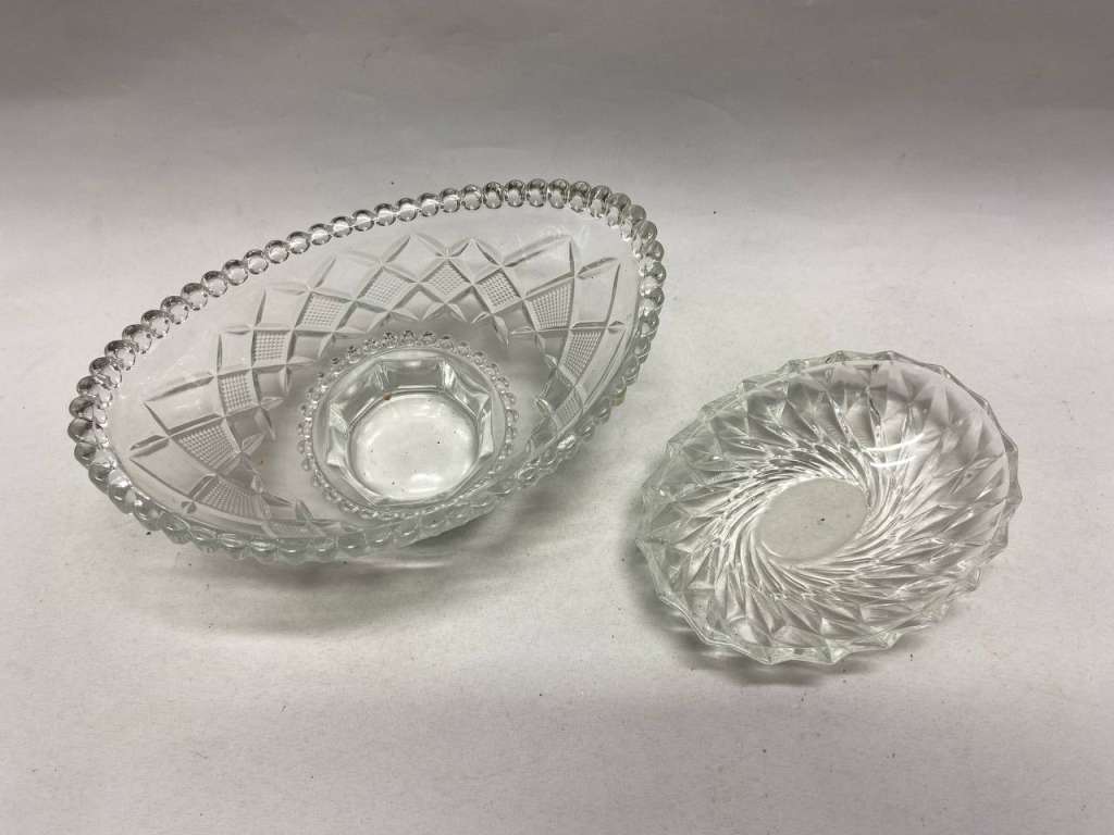 Салатник ладья и креманка хрусталь