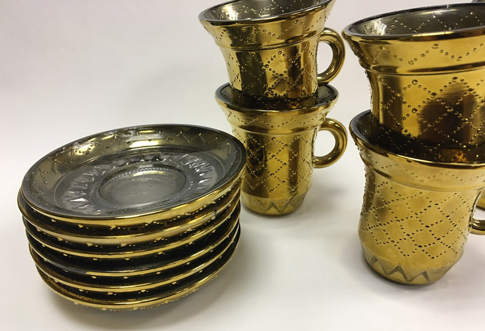 Кофейный набор на 6 персон, СССР, стекло, 12 предметов (сост. на фото)