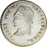 (№1855km128) Монета Боливия 1855 год 1 Sol (Ла-Пас)