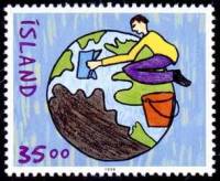 (№1999-927) Марка Исландия 1999 год "Конкурс рисунков", Гашеная