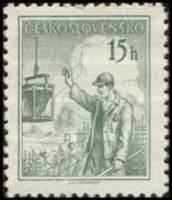 (1954-030) Марка Чехословакия "Строитель"    Профессии (Стандартный выпуск) I Θ