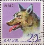 (1974-039) Марка Северная Корея "Красный волк"   Зоопарк Пхеньяна III O