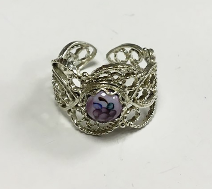 Перстень "Финифть", серебрение (сост. на фото)