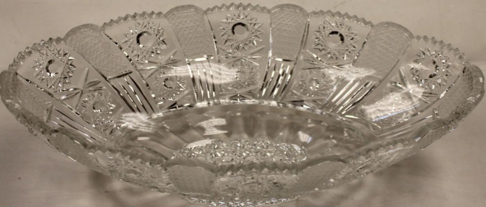 Салатница стеклянная с гравировкой 35*19