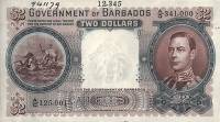 (№1938P-3s) Банкнота Барбадос 1938 год "2 Dollars"