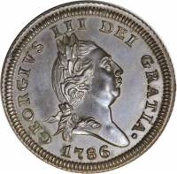 (№1786km9.2) Монета Остров Мэн 1786 год 1 Penny (Георг III)