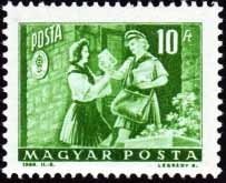 (1964-029) Марка Венгрия &quot;Почтальон&quot; ,  III O