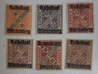 (--) Набор марок Вюртемберг "6 шт."  Негашеные  , III O