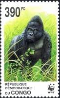(№2002-1710) Марка Республика Конго 2002 год "Восточная равнинная Горилла Горилла горилла graueri", 