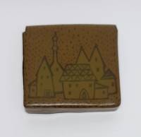 Портсигар кожаный, 8х8,5 см. (сост. на фото)