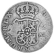 (№1841km2) Монета Куба 1841 год 2 Reales (Countermarked Coinage (1841))