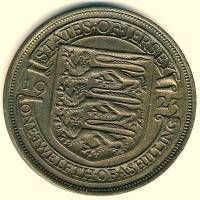 () Монета Остров Джерси 1923 год 1/12 шиллинга ""  Медь  UNC
