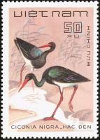 (1983-107) Марка Вьетнам "Чёрный аист"    Птицы III Θ