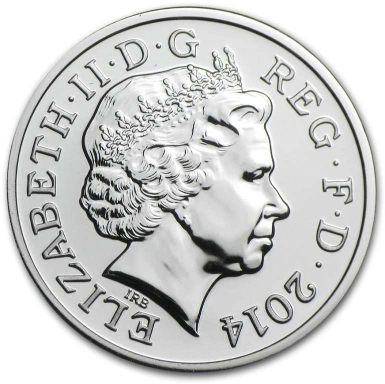 (№2014) Монета Великобритания 2014 год 1 Penny (Счастливый Серебряный Пенни)