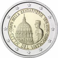 (14) Монета Ватикан 2016 год 2 евро "Папская жандармерия. 200 лет"  Биметалл  PROOF