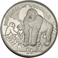 (2011) Монета Сьерра-Леоне 2011 год 1 доллар "Горная горилла"  Медь-Никель  PROOF