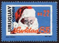 (№1985-1721) Марка Уругвай 1985 год "Рождество 03985", Гашеная