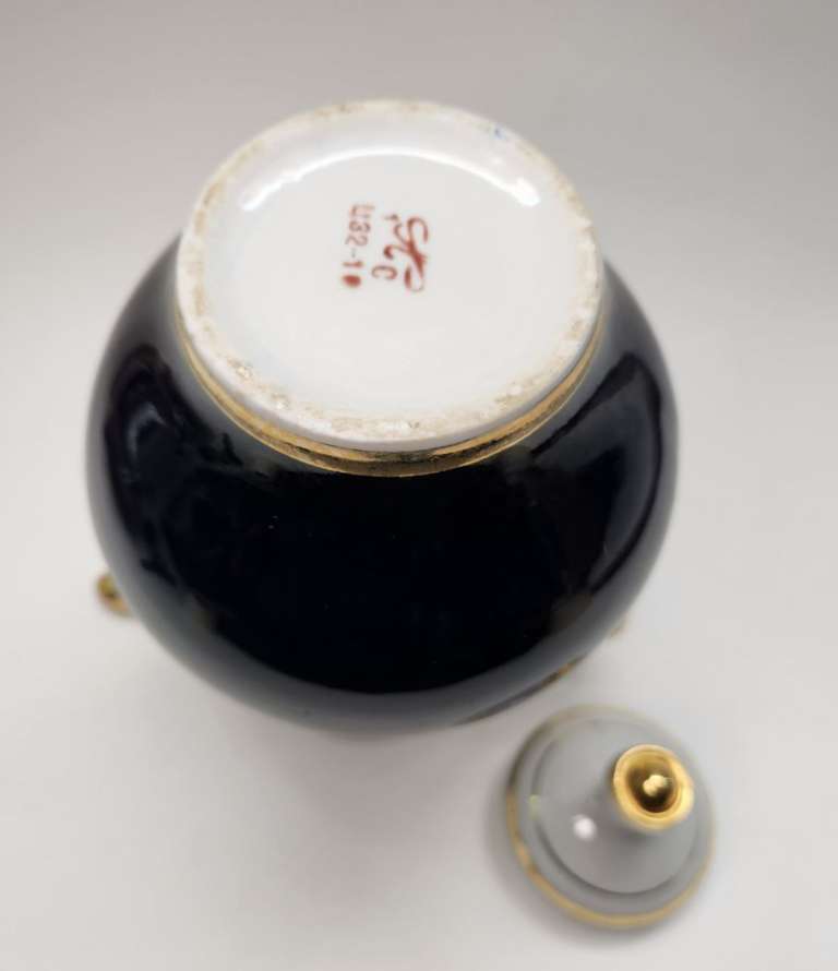 Кофейник кобальт позолота Полонное