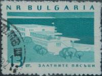 (1963-013) Марка Болгария "Золотые пески (Бирюзовая)"   Стандартный выпуск. Черноморские курорты Бол