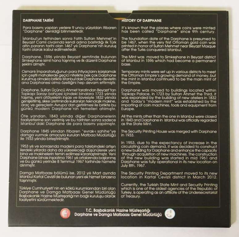 2018, 8 монет Набор монет Турция 2018 год 1, 5, 10, 25 и 50 куруш, 1 лира    Буклет