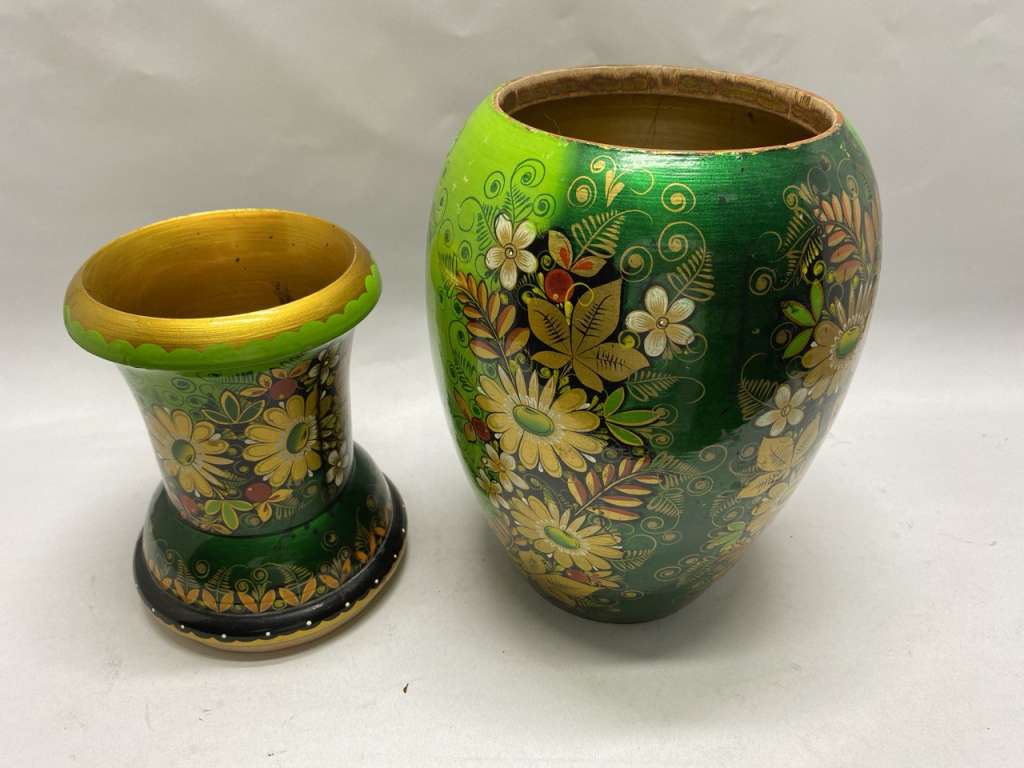 Ваза деревянная хохлома (состояние на фото)