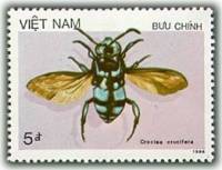 (1987-034a) Марка Вьетнам "Пчела-кукушка"  Без перфорации  Насекомые III Θ