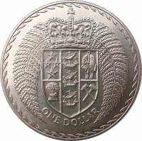 (1976) Монета Новая Зеландия 1976 год 1 доллар "Герб "  Медь-Никель  UNC