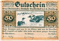(№1920) Банкнота Австрия 1920 год "50 Heller"