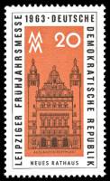 (1963-015) Марка Германия (ГДР) "Новая ратуша"    Ярмарка, Лейпциг II O