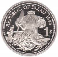 (№1993km3) Монета Палау 1993 год 1 Dollar (Морской - Защита Жизни, Свободы,)