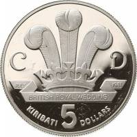 () Монета Кирибати 1981 год 5  ""   Биметалл (Серебро - Ниобиум)  UNC