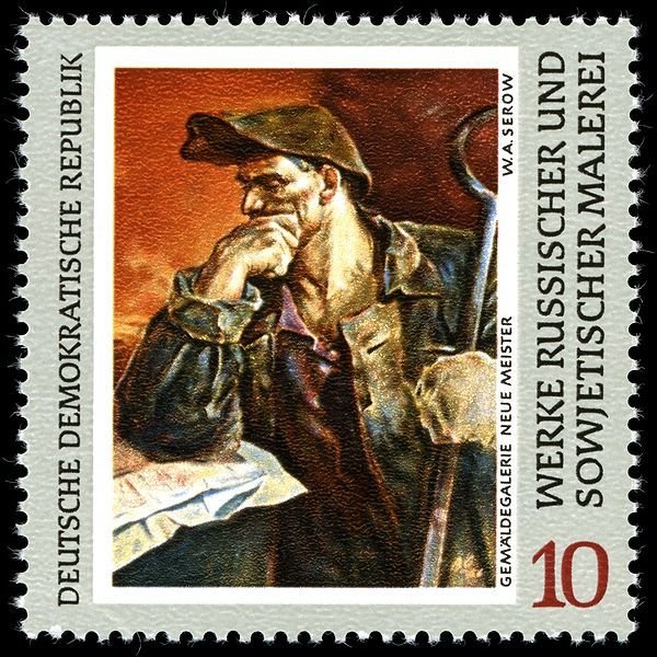 (1969-101) Марка Германия (ГДР) "В. А. Серов"    Картины II &Theta;