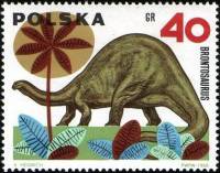 (1965-012) Марка Польша "Бронтозавр"   Доисторические животные III Θ