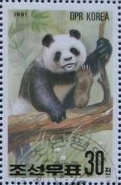 (1991-003) Марка Северная Корея "Большая панда (3)"   Выставка ФИЛАНИППОН-91, Токио III &Theta;