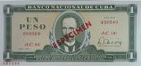 (,) Банкнота Куба 1981 год 1 песо "Хосе Марти"   UNC