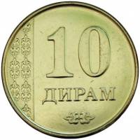 (№2011km24) Монета Таджикистан 2011 год 10 Dirams