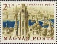 (1961-077) Марка Венгрия "Церковь Матьяша и цепной мост"    Международная выставка почтовых марок, Б