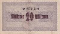 (№1923) Банкнота Германия 1923 год "20,000,000 Mark"