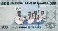 (,) Банкнота Руанда 01.01.2013 год 500 франков "Здание Национального банка"   UNC