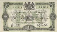 (,) Банкнота Швеция 1874 год 1 крон    UNC