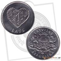 (20) Монета Латвия 2011 год 1 лат "Сердце"  Медь-Никель  UNC