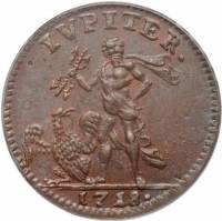 (№1718km357) Монета Швеция 1718 год 1 Daler (Юпитер и Орел)