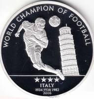 (2010) Медаль ЮАР (Южная Африка) 2010 год "ЧМ по футболу Италия 1934 1938 1982 2006"  Медь-Никель  P