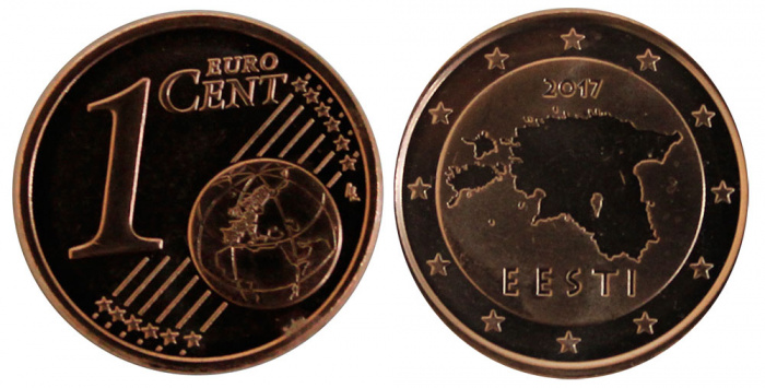 (2017) Монета Эстония 2017 год 1 евроцент   Сталь, покрытая медью  UNC