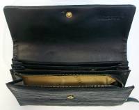 Кошелёк женский "JCCS" Кожзам, 2 отделения с отсеками, Клепка, молния, Черный