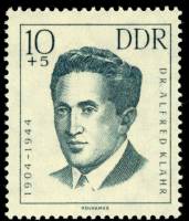 (1962-055) Марка Германия (ГДР) "Альфред Клар"    Анти-фашисты II O