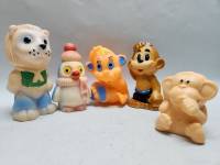 Набор игрушек резиновых 5шт. Обезьянка Львенок и Пингвин