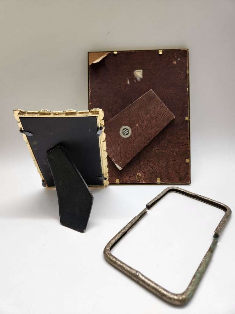 Рамки для фото картин металл 3 штуки золотая с голубыми синими камнями брнзовая и разборная